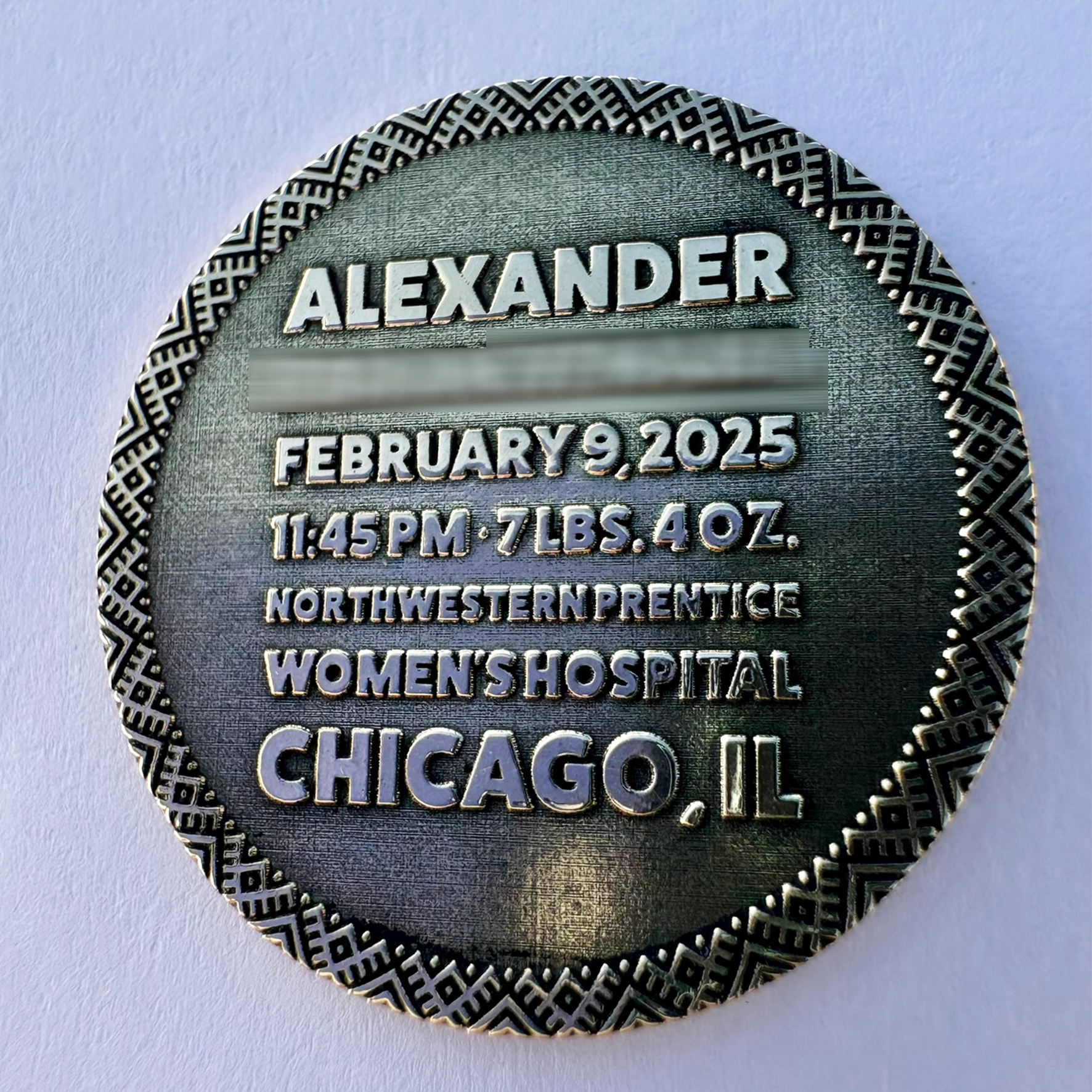 Stork in Flight - Birth Announcement Ball Marker